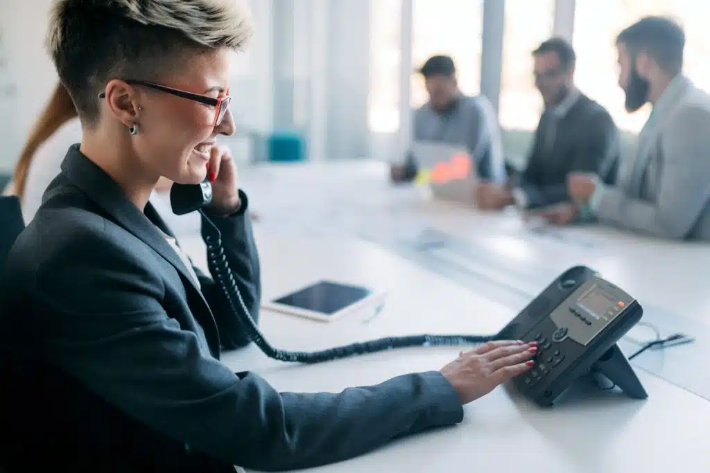 Business professionals in Terrytown, NE collaborating with modern communication tools